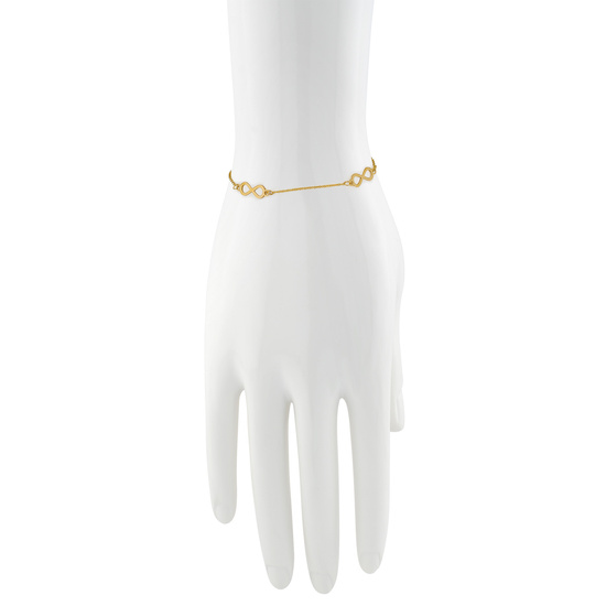 Złota bransoletka 585 nieskończoność 