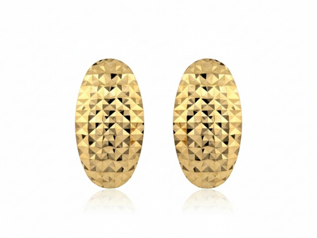 Kolczyki złote owalne angielskie blaszki