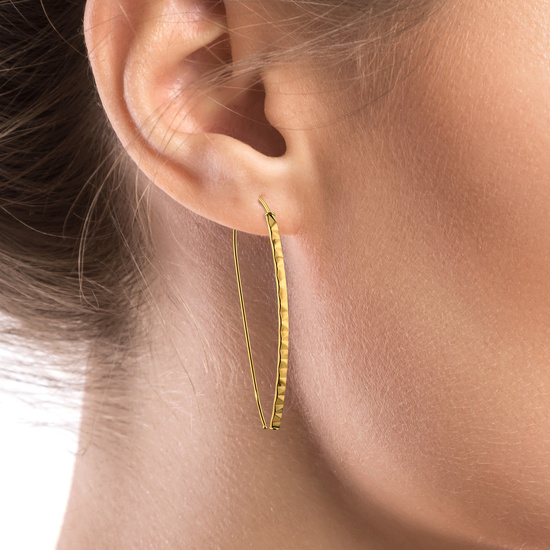 Złote kolczyki 585 nowoczesne, diamentowane