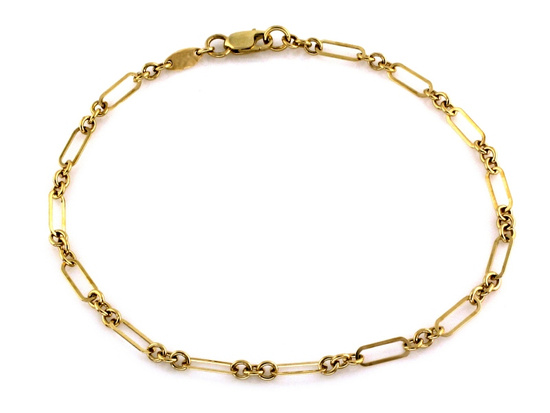 Złota bransoletka z delikatnych owalnych ogniw