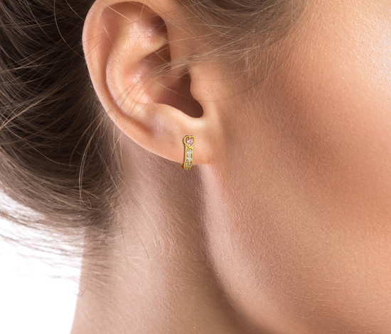 Złote kolczyki 333 dla dziewczynki - serduszka