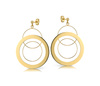 Złote kolczyki 585 długie - wiszące koła