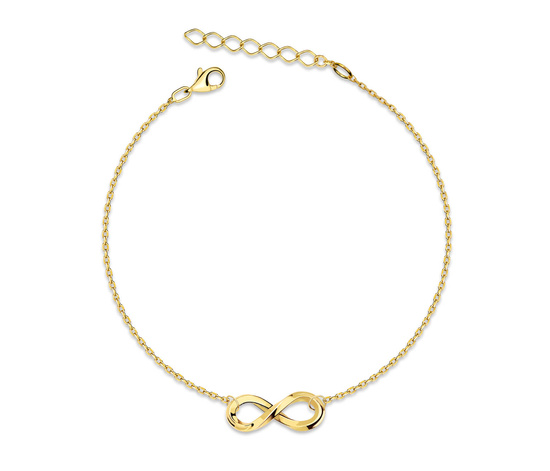 Złota bransoletka 333 nieskończoność - 17,5 - 19,5 cm