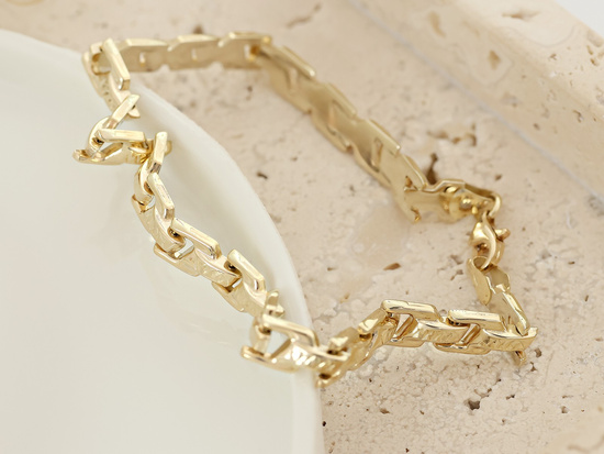 Złota bransoletka ze składanych elementów na każdą okazję