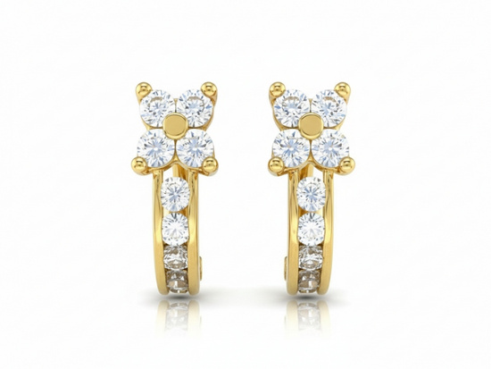 Złote kolczyki dla DZIECKA z cyrkoniami