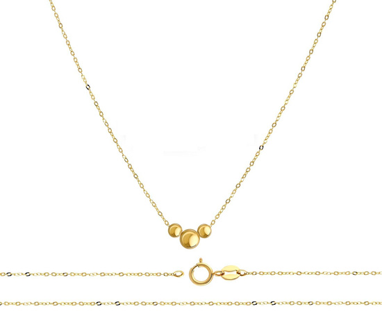Złoty naszyjnik 585 z kuleczkami