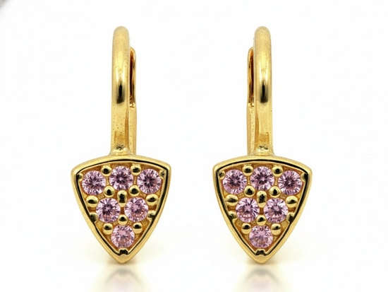 Kolczyki złote angielskie z cyrkoniami