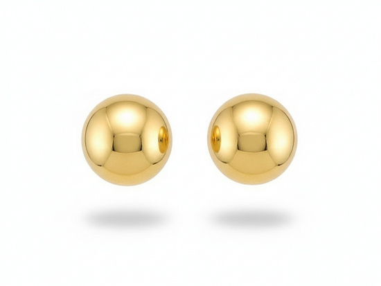 Kuleczki złote kolczyki na sztyfcie 5mm