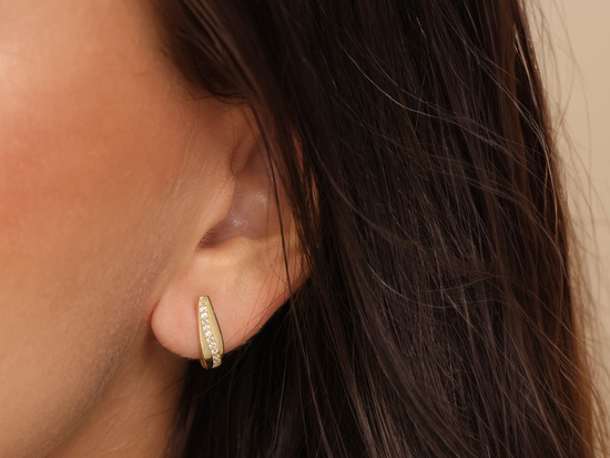 Kolczyki angielskie zapięcie z białymi kamieniami