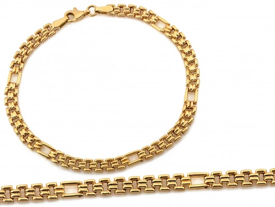 Błyszcząca złota bransoletka z ruchomych elementów na każdą okazję