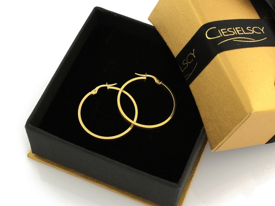 Kolczyki złote koła frezowane 30mm