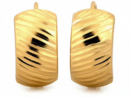 Kolczyki złote angielskie zapięcie frezowane blaszki