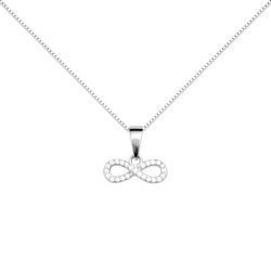 Naszyjnik srebrny 925 z diamentowymi cyrkoniami - nieskończoność