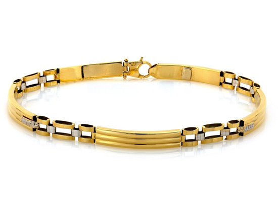 Bransoletka złota męska ze sztywnych elementów