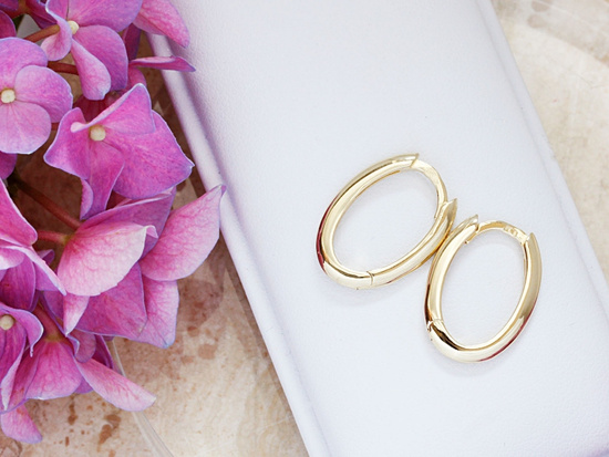 Kolczyki złote owalne angielskie