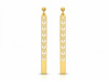 Złote kolczyki długie sztywne ażurowe