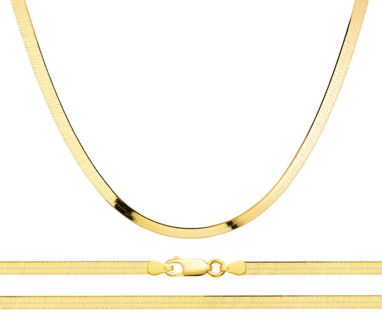 Złoty łańcuszek 585 taśma, żmijka 