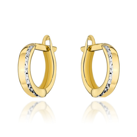 Złote kolczyki koła 585 diamentowane