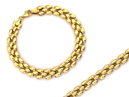 Bransoletka złota szeroka okazała