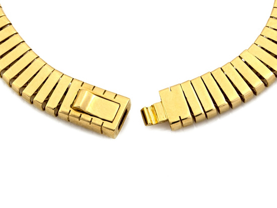 Złota bransoletka ruchoma taśma błyszcząca efektowna