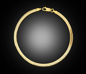 Złota bransoletka 585 elegancka taśma, żmijka
