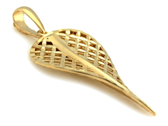 Zawieszka złota duży ażurowy liść