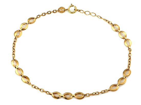 Złota bransoletka łańcuszkowa wstawka z dużych ogniw