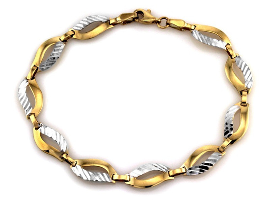Bransoletka złota z dwukolorowych elementów