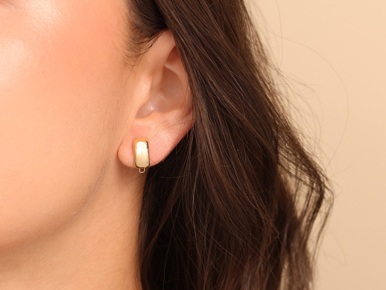 Kolczyki z złote gładkie angielskie eleganckie