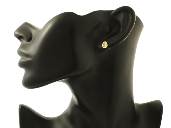 Złote kolczyki delikatne owalne na sztyfcie