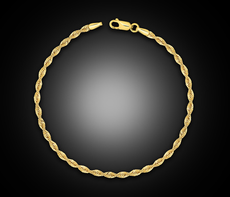 Złota bransoletka 585 kordel korda diamentowana