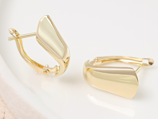 Złote kolczyki angielskie blaszki bez kamieni
