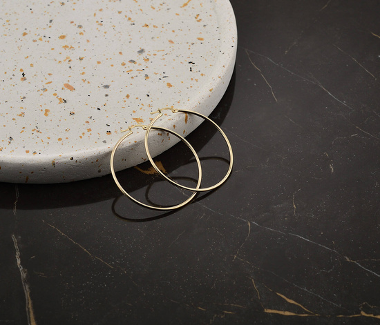 Złote kolczyki koła 375  - 32 mm