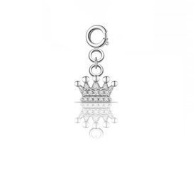 Charms srebrny 925 z diamentowymi cyrkoniami - korona, koronka
