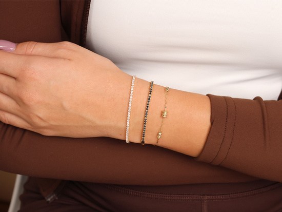 Bransoletka złota łańcuszkowa z kulkami