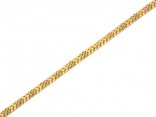 Złota bransoletka taśma z ruchomych elementów