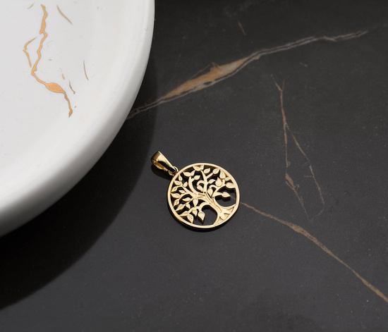 Złota zawieszka 375 - drzewko szczęścia