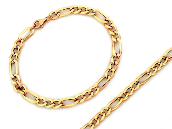 Bransoletka złota unisex duże ogniwa figaro