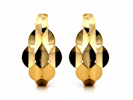 Kolczyki złote angielskie zapięcie błyszczące bez kamieni 