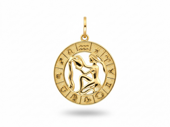 Złota zawieszka Wodnik zodiak