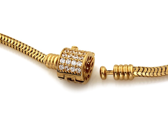 Bransoletka złota linka żmijka baza pod charmsy