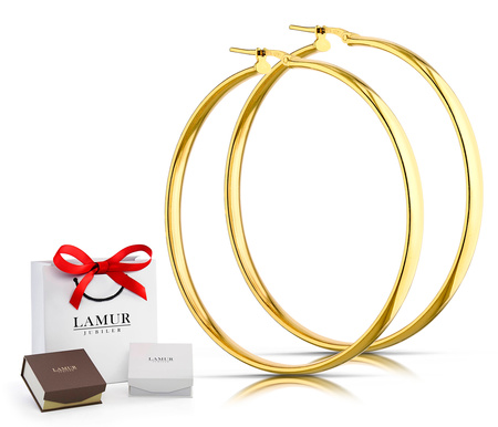 Złote kolczyki koła 925 - 55 mm