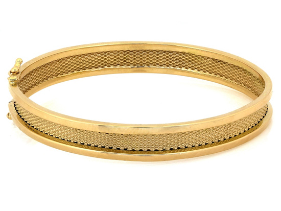 Bransoleta złota sztywna szeroka bangle ekskluzywna