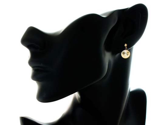 Złote kolczyki na sztyfcie dwie blaszki