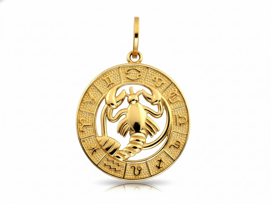 Złoty zodiak Rak zawieszka wisiorek