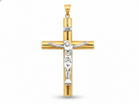 Złoty krzyżyk na łańcuszek prosty klasyczny z pasyjką
