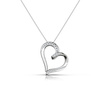 Naszyjnik srebrny 925 z diamentowymi cyrkoniami - serce