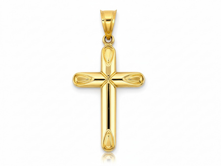 Zawieszka złota duży krzyżyk wysokość 50mm