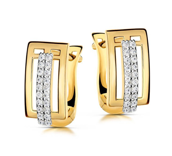 Złote kolczyki 585 z cyrkoniami 