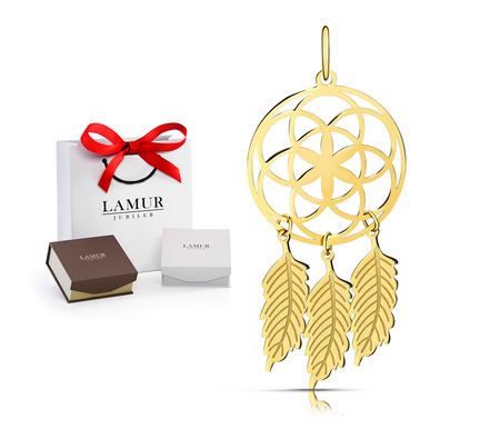 Złota zawieszka 585 - łapacz snów